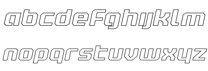 Realpolitik Outline Semi-Italic Font LOWERCASE