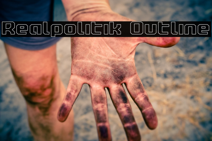 Realpolitik Outline Font examples