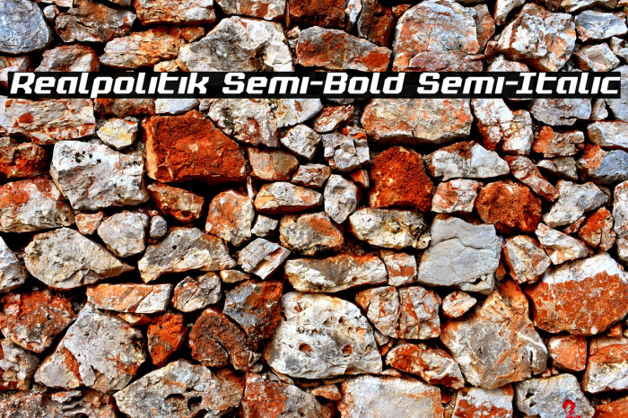 Realpolitik Semi-Bold Semi-Italic Font examples