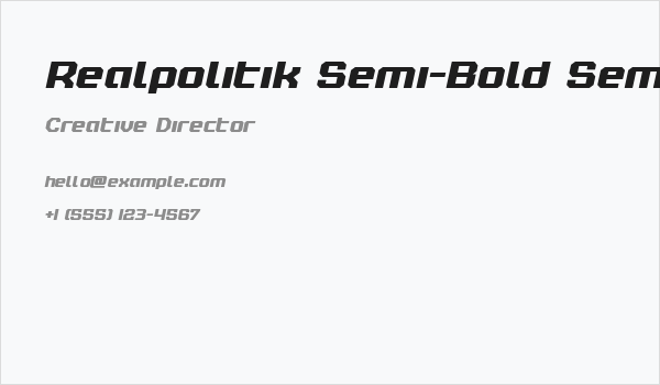 Realpolitik Semi-Bold Semi-Italic Business Card