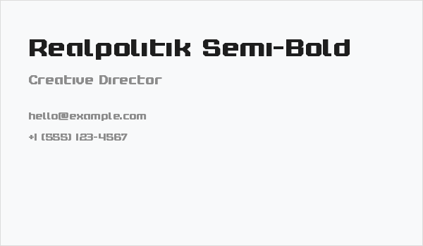 Realpolitik Semi-Bold Business Card