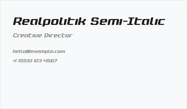 Realpolitik Semi-Italic Business Card