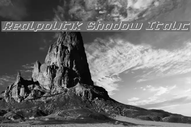 Realpolitik Shadow Italic Font examples