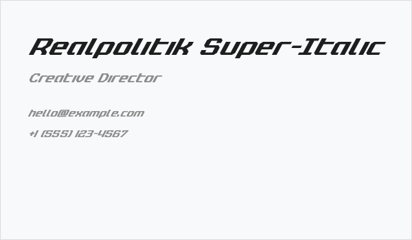 Realpolitik Super-Italic Business Card