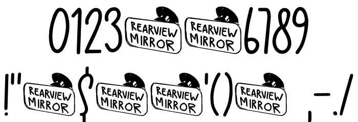 Rearview Mirror DEMO Regular Font OTHER CHARS