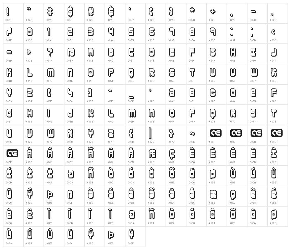 Reason Shadow BRK Character Map