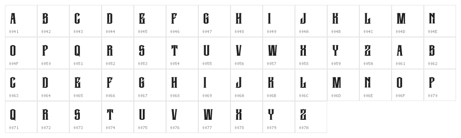 Reaverockfree Character Map