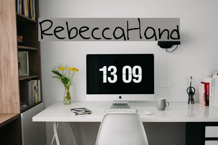 RebeccaHand Font examples
