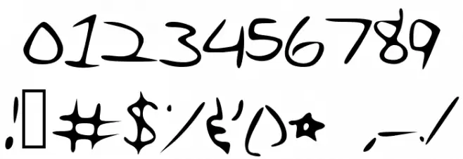 RebeccasHandwriting Font OTHER CHARS