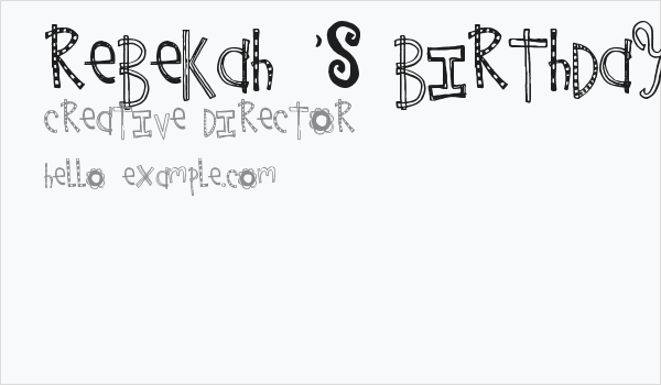 Rebekah's Birthday Business Card