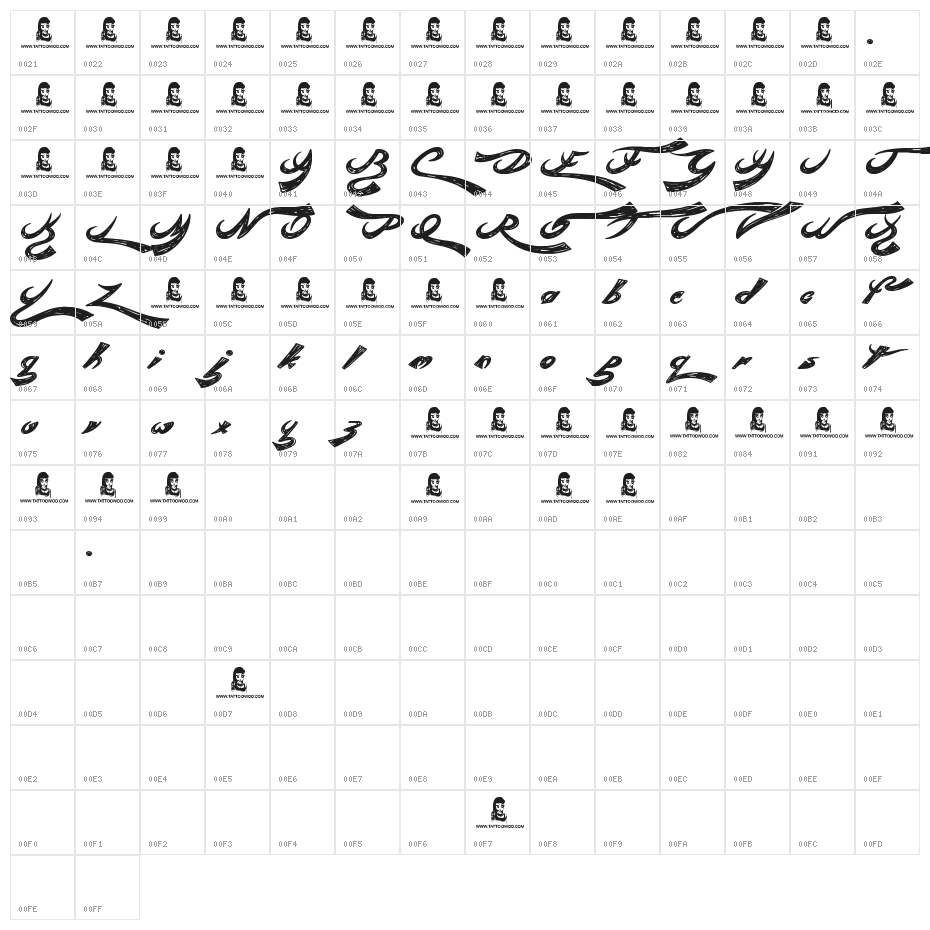 Rebel Beat Character Map
