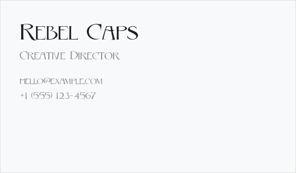 Rebel Caps Business Card