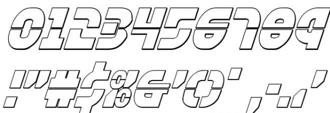 Rebel Command 3D Italic Font OTHER CHARS