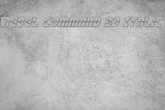 Rebel Command 3D Italic Font examples