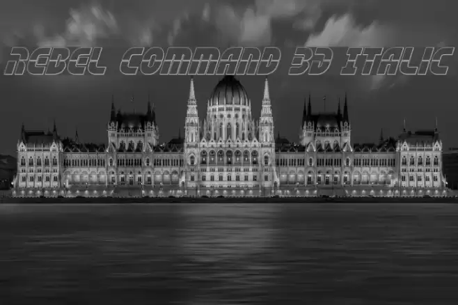 Rebel Command 3D Italic Font examples