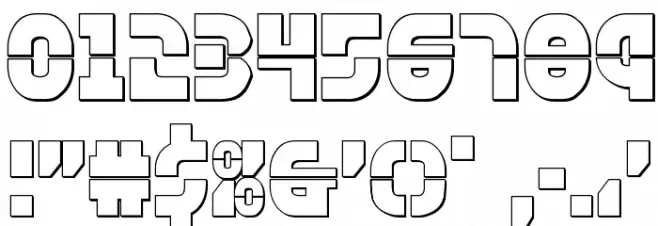 Rebel Command 3D Regular Font OTHER CHARS