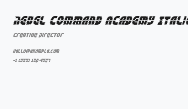 Rebel Command Academy Italic Business Card