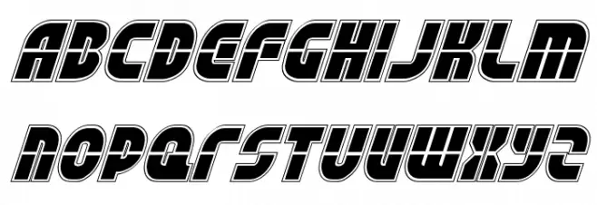 Rebel Command Academy Italic Schriftart Kleinbuchstaben
