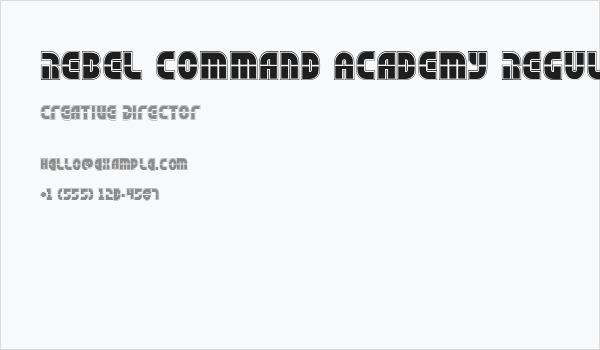 Rebel Command Academy Regular Business Card