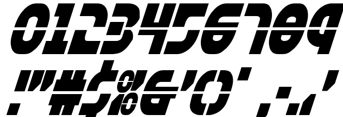 Rebel Command Condensed Italic Font OTHER CHARS