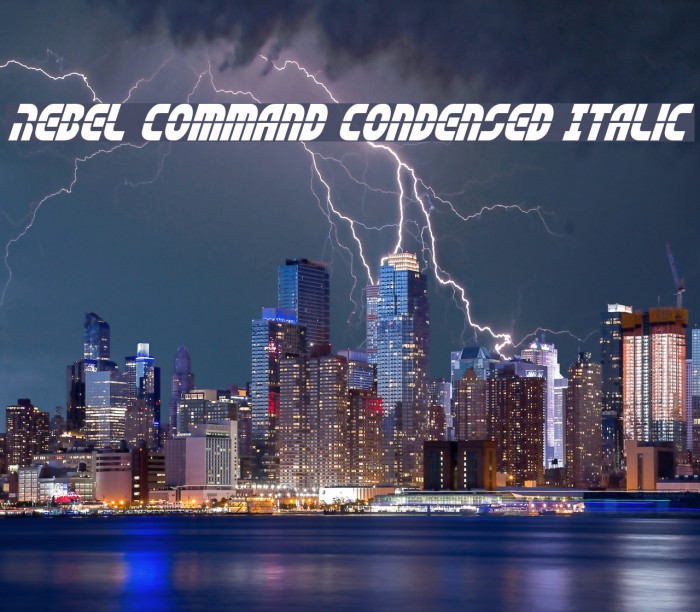 Rebel Command Condensed Italic Font examples