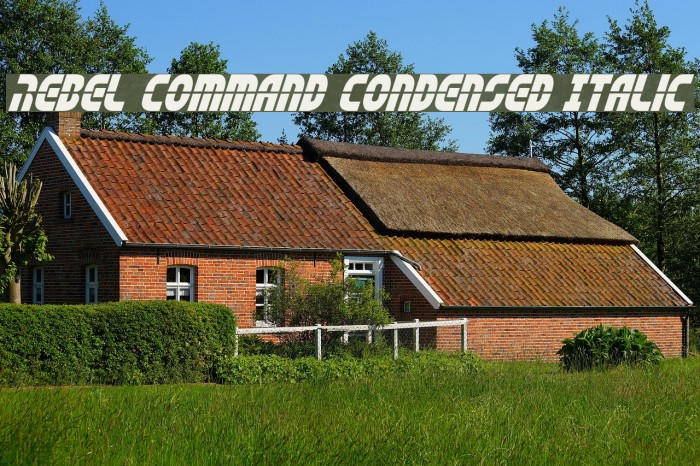 Rebel Command Condensed Italic Font examples
