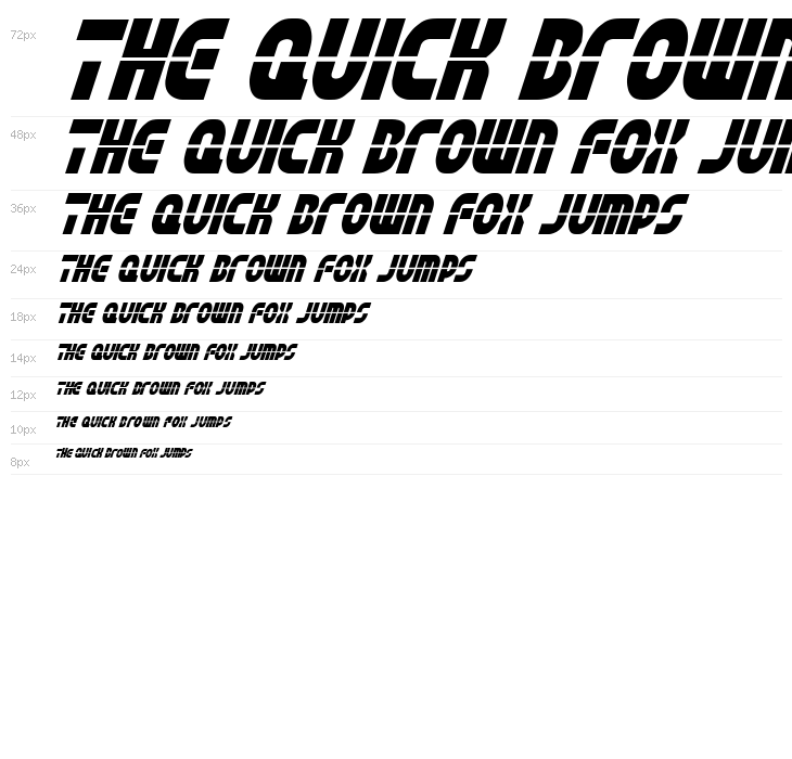 Rebel Command Condensed Italic Waterfall