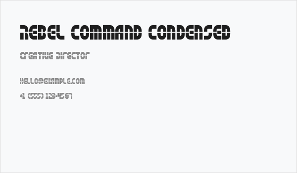 Rebel Command Condensed Business Card