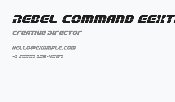 Rebel Command EExtra-exp Italic Business Card