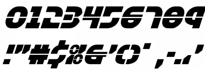 Rebel Command Expanded Italic Font OTHER CHARS