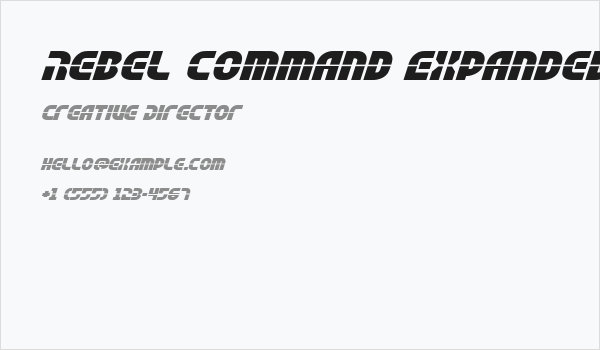 Rebel Command Expanded Italic Business Card