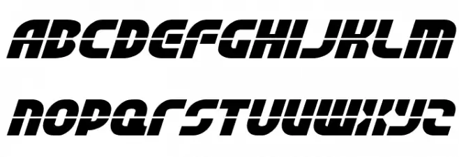 Rebel Command Expanded Italic Font Litere mici