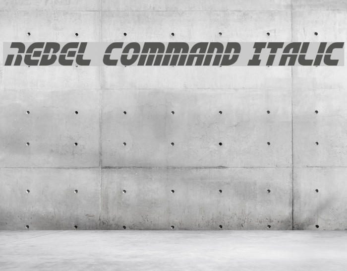Rebel Command Italic Font examples