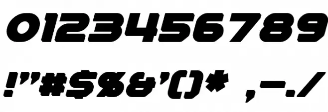 Rebellion Italic Font OTHER CHARS