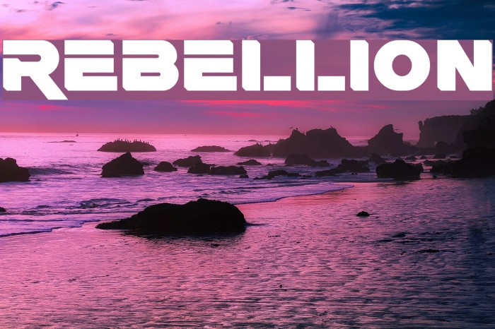 Rebellion Schriftart examples