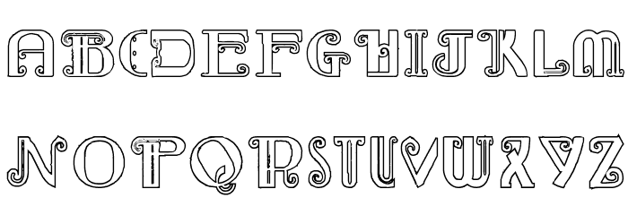 Rebimboca Outline Font LOWERCASE