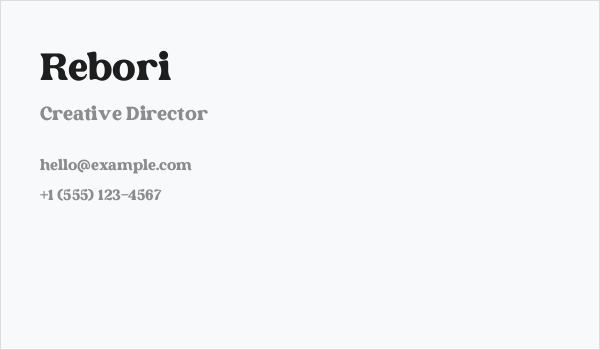 Rebori Business Card