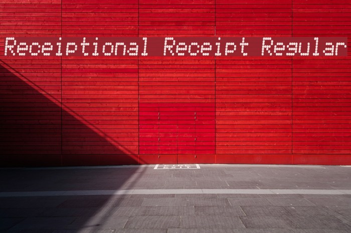 Receiptional Receipt Regular Font examples