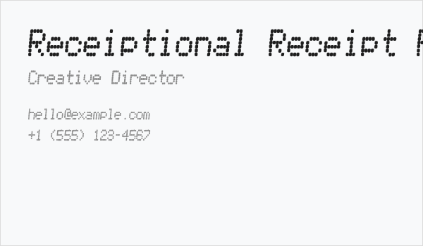 Receiptional Receipt Regular Business Card