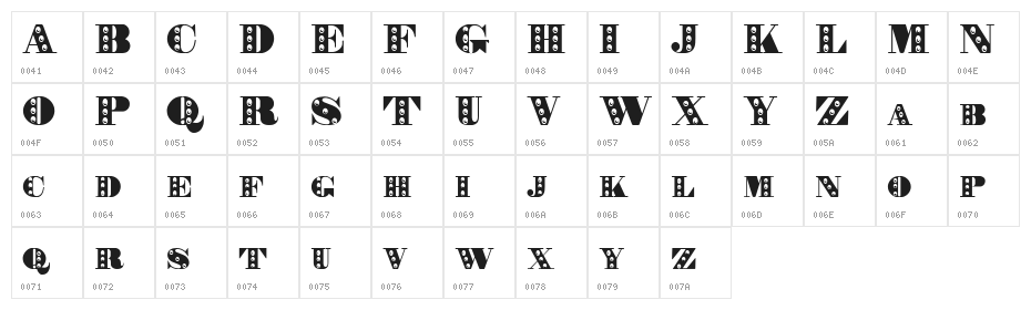 Rechnung Regular Character Map