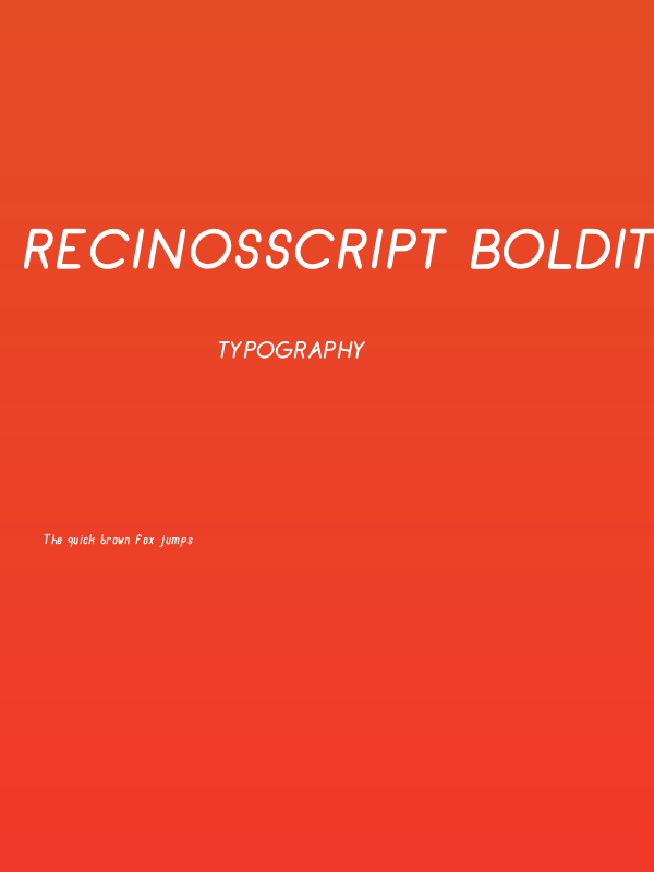 RecinosScript BoldItalic Regular Poster