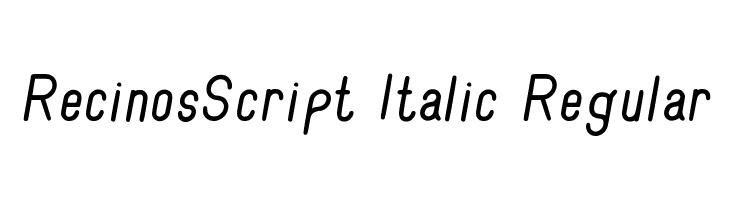 RecinosScript Italic Regular  नि: शुल्क फ़ॉन्ट्स डाउनलोड