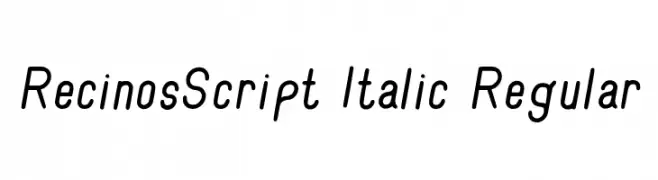 RecinosScript Italic Regular 