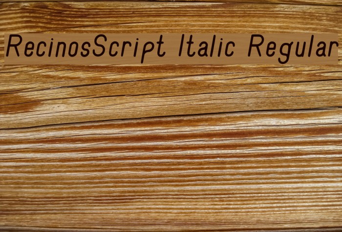 RecinosScript Italic Regular Example 2