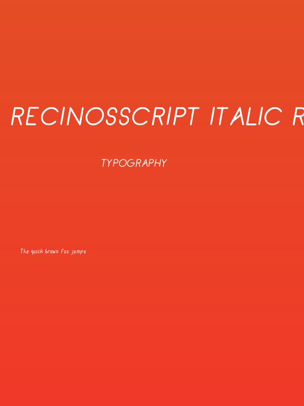 RecinosScript Italic Regular Poster