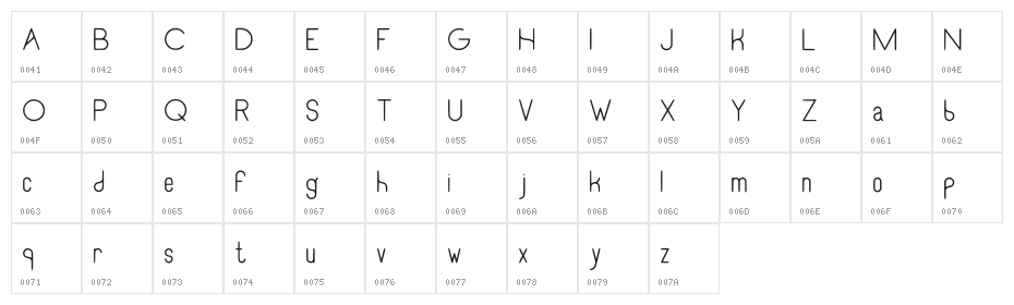 RecinosScript Light Regular Character Map