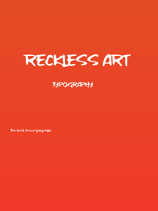 Reckless Art Poster