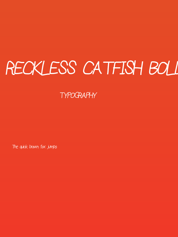 Reckless Catfish Bold Italic Poster