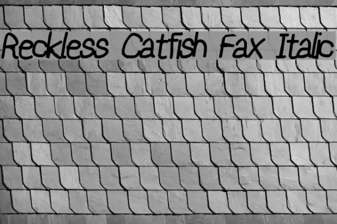 Reckless Catfish Fax Italic Schriftart examples