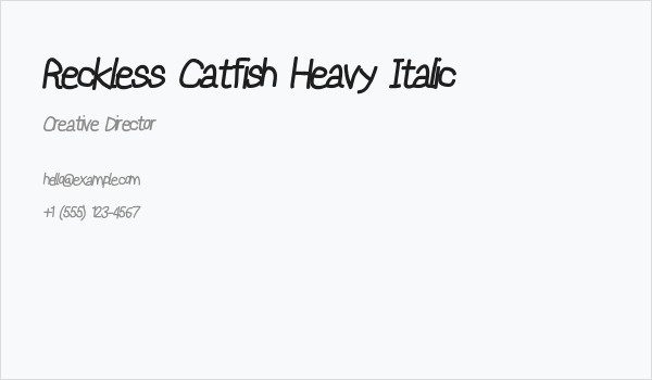 Reckless Catfish Heavy Italic Business Card